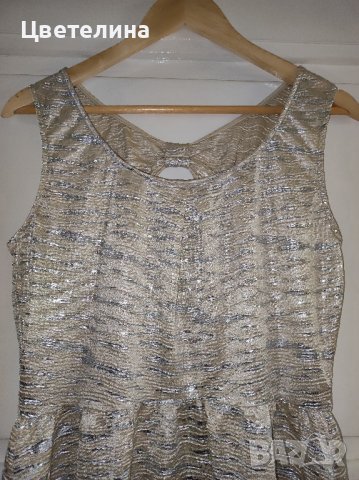 Дамски официален златист топ с панделка на гърба размер M OASIS, снимка 3 - Корсети, бюстиета, топове - 42613010