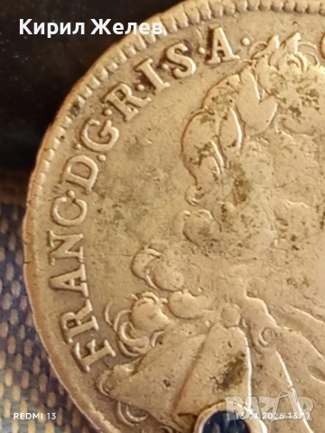 Сребърна монета 15 кройцера 1747г. Франц първи Австрия 52885, снимка 7 - Нумизматика и бонистика - 53084320