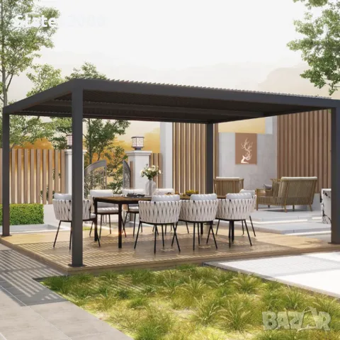 Пергола с двоен ламел 3х3, 3х4, 3х6, снимка 13 - Други стоки за дома - 49081515