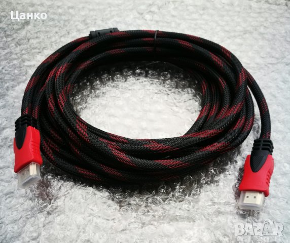 Продавам Кабел DeTech HDMI - HDMI M/М, 5m, с оплетка и ферит, снимка 4 - Друга електроника - 40899246