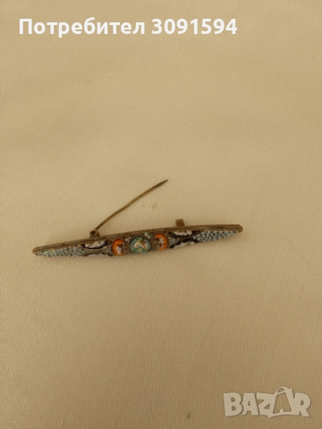 Автентична старинна брошка, която е ръчно изработена от цветно Венецианско стъкло - Венецианска моза, снимка 16 - Антикварни и старинни предмети - 51769548