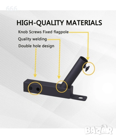 Универсален държач за флагшток за теглич, снимка 2 - Аксесоари и консумативи - 53213296