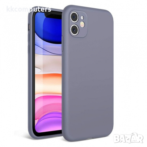 Силиконов калъф гръб кейс Silicone Soft Cover - iPhone 11 (6.1), Сивосин, снимка 2 - Калъфи, кейсове - 36503138