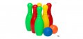 Детски комплект за боулинг с 6 кегли и 2 топки в мрежа, снимка 1