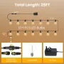 Luusei LED стрингови светлини, 7,6 м, дистанционно, 12+1 нечупливи G40 крушки, IP45, снимка 5