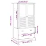 vidaXL Гардероб VIGO, 90x55x170 см, бор масив, снимка 9
