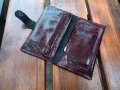 Дамски кожен портфейл, дамско портмоне,ръчна изработка, бордо, снимка 6