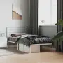 vidaXL Метална рамка за легло с горна табла, бяла, 80x200 см, снимка 4