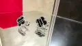 Van Cleef & Arpels VCA Silver Veined Black Onyx Vintage Alhambra Clips Дамски Обеци, снимка 4