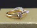 Златен пръстен 18к диаманти 0.08кт. р-р 17.7мм, снимка 10