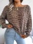 Дамски цветен плетен пуловер с дълъг ръкав и отворени рамена, 3цвята - 023, снимка 2