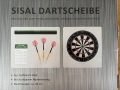 Игра Дартс мишена от сизал 45 см, комплект 3 стрелички, аксесоари за монтаж, снимка 3
