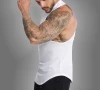 Изрязан Мъжки Бял Потник за Фитнес Тренировка и Ежедневие, снимка 2