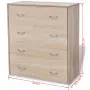 vidaXL Сайдборд с 4 чекмеджета, 60 x 30,5 x 71 см, цвят дъб, снимка 6