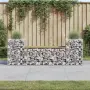 vidaXL Градинска пейка габионен дизайн 183x41x60,5 см импрегниран бор, снимка 2