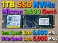  1TB SSD NVMe Micron 3400 M.2 2280 NVMe PCIe Gen4 x4 Solid State Drive disk диск за лаптоп настолен , снимка 1