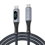 SOOPII USB 4 кабел с LED дисплей, Поддържа 8K видео, 40 Gbps трансфер на данни, 240 W