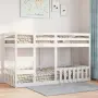 vidaXL Двуетажно легло, бяло, 90x200 см, борово дърво масив, снимка 3