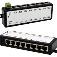 8хPort Poe Switch Injector 8хПорта DC Мрежови IP Камери NVR 8хПортов Суич от които 8хПорта POE 9~48V, снимка 1 - IP камери - 41310858