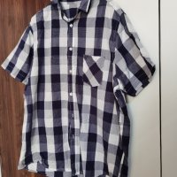 Мъжка лятна риза с къс ръкав карирана памучна, снимка 1 - Ризи - 41481293