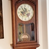 Стар механичен стенен часовник, снимка 1 - Антикварни и старинни предмети - 41806849