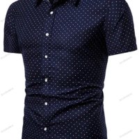 Мъжка лятна модна риза с щампа с къс ръкав, 3цвята - 023, снимка 2 - Ризи - 40921347