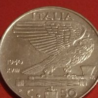 Рядка монета 50 чентезими 1940г. Италия перфектно състояние за КОЛЕКЦИОНЕРИ 31638, снимка 2 - Нумизматика и бонистика - 44319230