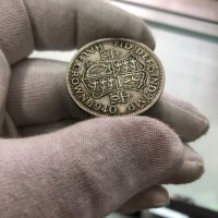 Сребърна монета обединено кралство ½ крона, 1940 г, снимка 10 - Нумизматика и бонистика - 40503584