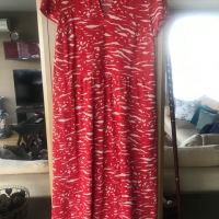 Червена  миди рокля , снимка 3 - Рокли - 36319656
