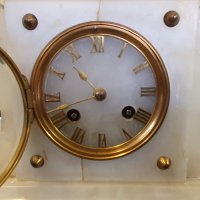 Колекционерски каминен часовник. Френски мрамор. Реставриран. Оригинална машина., снимка 7 - Антикварни и старинни предмети - 35915070