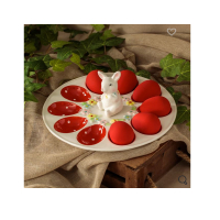 Великденска керамична чиния Mercado Trade, За 10бр. яйца, Зайче, снимка 3 - Декорация за дома - 44826319