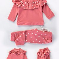 Комплект блуза с дълъг ръкав и панталон за момиче (1 - 4 години)