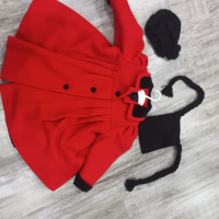 червено детско палто , снимка 3 - Детски якета и елеци - 44733596