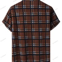 Мъжка памучна ежедневна риза с къс ръкав в плътен цвят, 10цвята - 023, снимка 3 - Ризи - 41211154