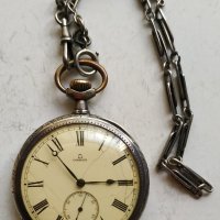 Сребърен джобен часовник Омега, снимка 1 - Джобни - 42344298