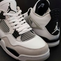 Нови Оригинални Обувки Nike Air Jordan Retro 4 Military White Black Бели Маратонки Кецове Размер 42 , снимка 9 - Кецове - 39713455