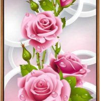 Диамантен гоблен с роза Розова, Синя или Лилава, снимка 1 - Гоблени - 40992943