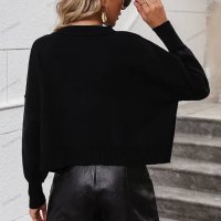Дамски моден ежедневен едноцветен пуловер, 3цвята - 023, снимка 5 - Блузи с дълъг ръкав и пуловери - 42298291