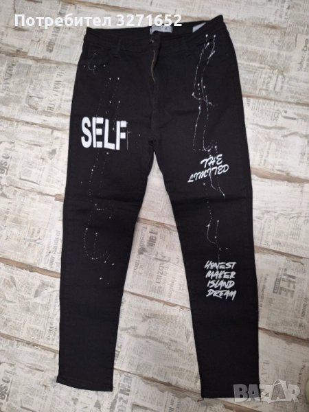 Дънки/панталон с надписи, снимка 1