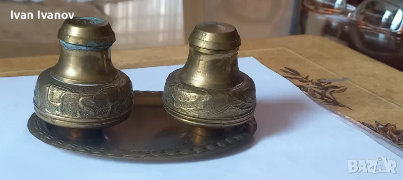 Комплект за подправки от масивен месинг, снимка 1