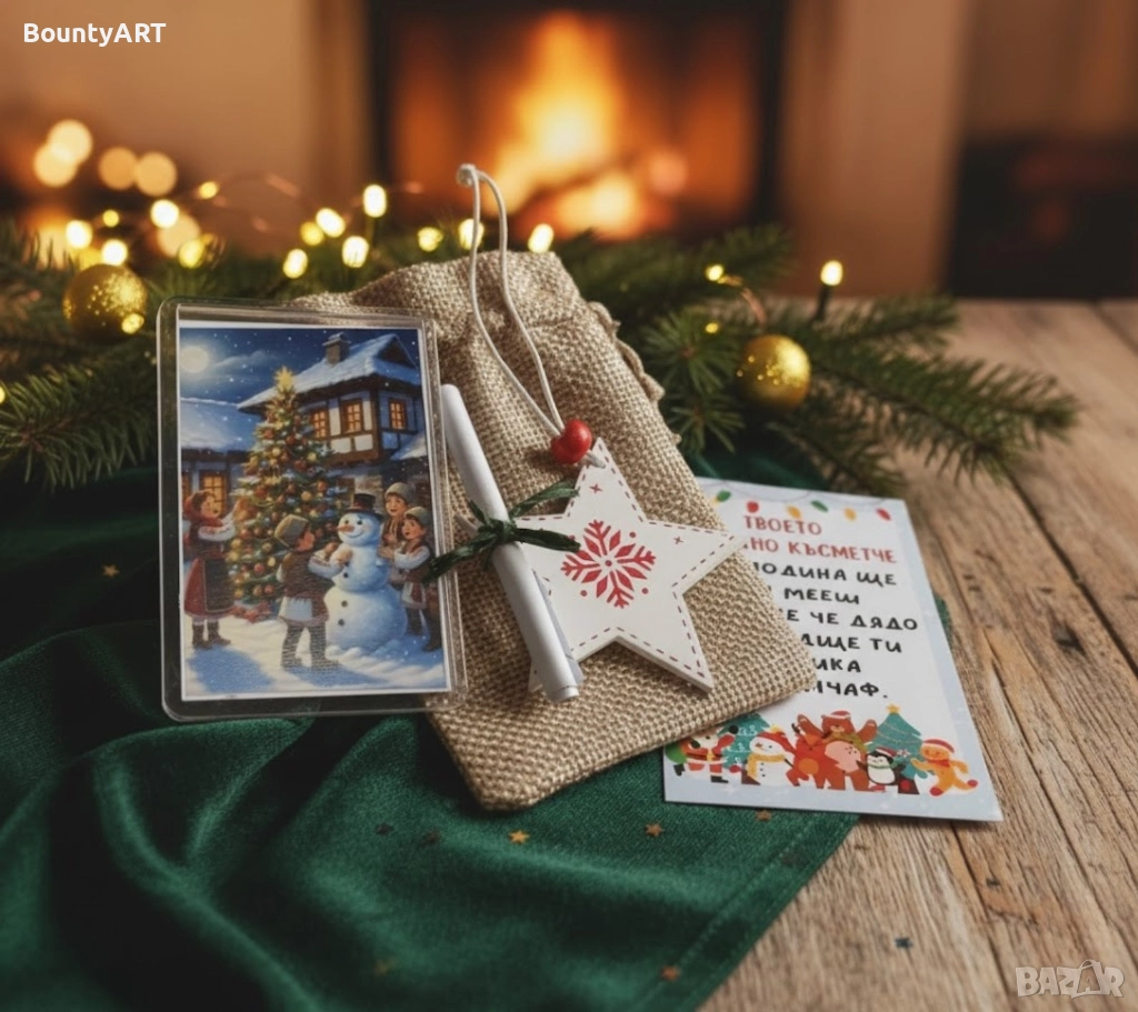 Детска Коледно чувалче- магнит и късметче, снимка 1