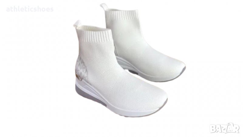Дамски маратонки тип чорап в бяло, снимка 1
