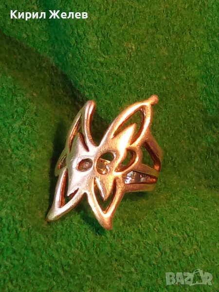 ШАРМАНТЕН СРЕБЪРЕН ПРЪСТЕН ПЕПЕРУДА СРЕБРО 925 АЖУРНА ХУДОЖЕСТВЕНА МАЙСТОРСКА ИЗРАБОТКА 34617, снимка 1