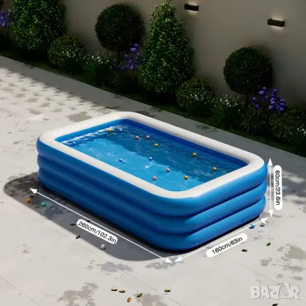 🌞 Голям надуваем семеен басейн – Изключителна здравина! 🌞, снимка 1
