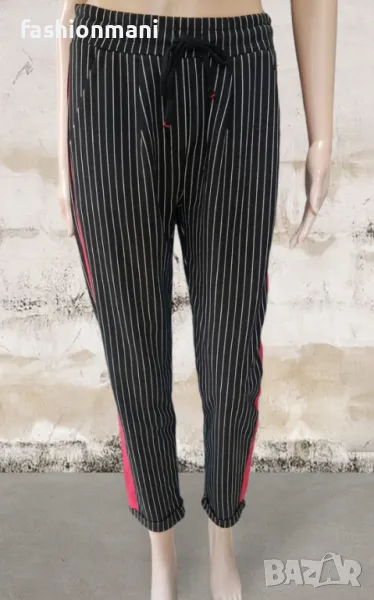 Дамски панталони на райе с джобове 3 цвята - код 1095, снимка 1