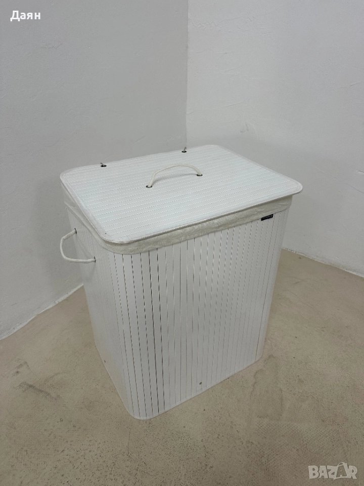 Бамбуков кош за пране SONGMICS, 120, 2 отделения, снимка 1