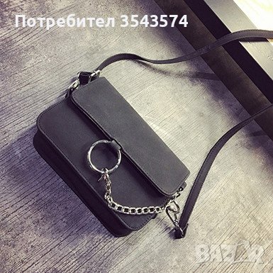 Малка черна чанта-портомоне, снимка 1