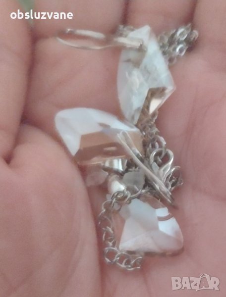 Сет висящи обеци и колие Лора, снимка 1