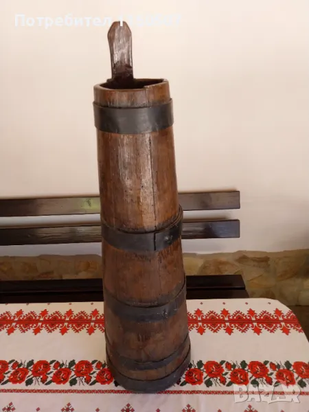 Стар съд за биене на масло /бурило/, снимка 1