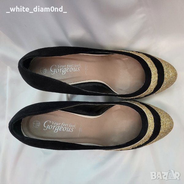 Бутикови дамски обувки на ток номер 40, снимка 1